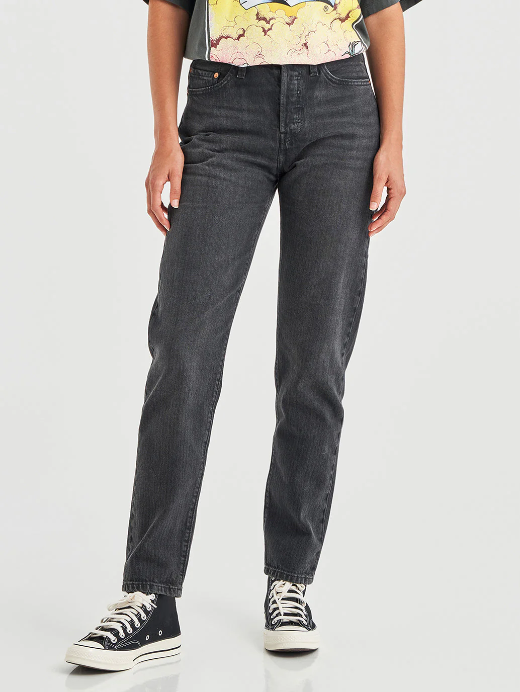 Women's 501'81 Grey Straight Fit High Rise Jeans - Image 2
