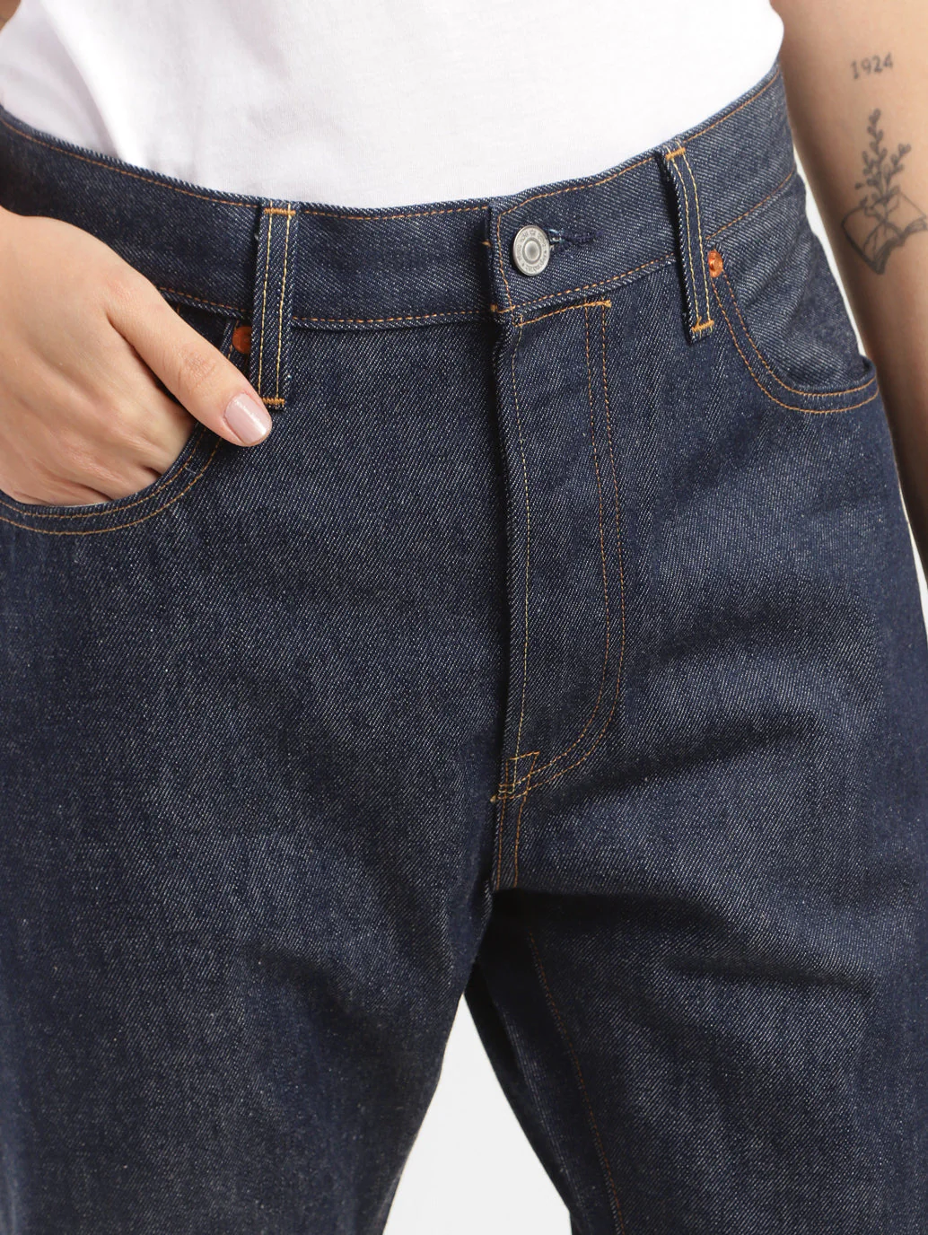 Women's 501 Blue Straight Fit High Rise Jeans - Image 6