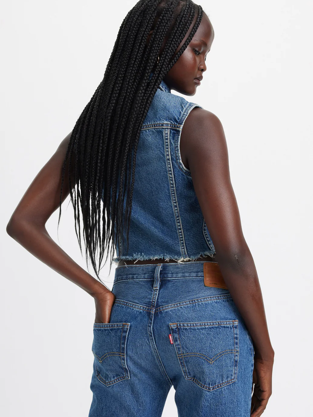 Women's 501 Blue Straight Fit High Rise Jeans - Image 5