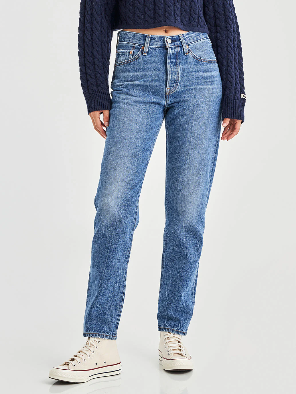 Women's 501'81 Blue Straight Fit High Rise Jeans - Image 2