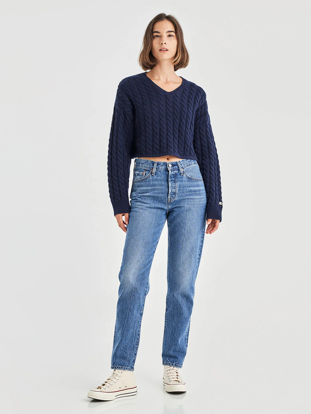 Women's 501'81 Blue Straight Fit High Rise Jeans - Image 6
