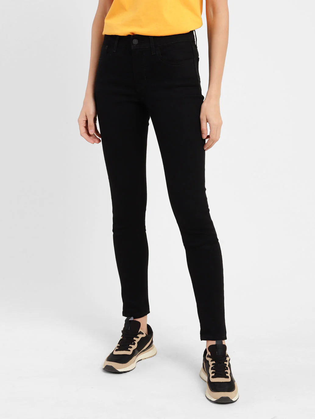 Women's 710 Black Skinny Fit Mid Rise Jeans - Image 2
