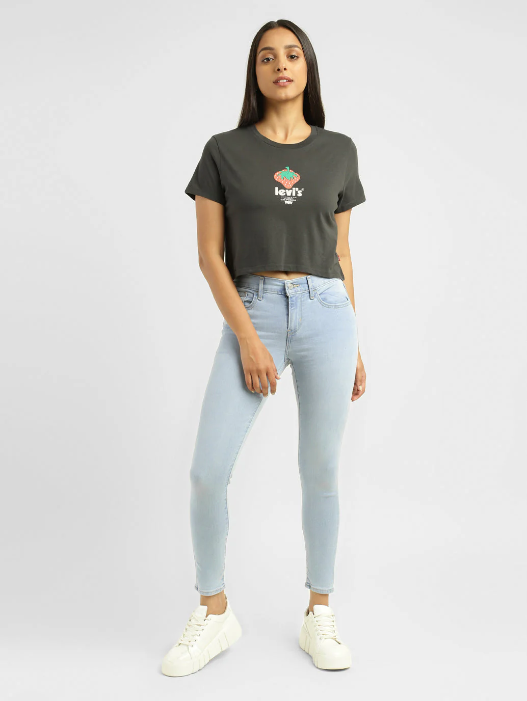 Women's 710 Blue Skinny Fit Mid Rise Jeans - Image 7