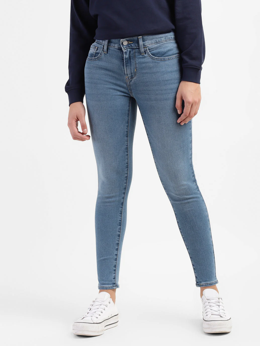 Women's 710 Blue Skinny Fit High Rise Jeans - Image 2