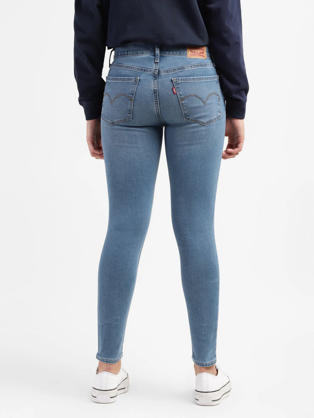 Women's 710 Blue Skinny Fit High Rise Jeans - Image 3