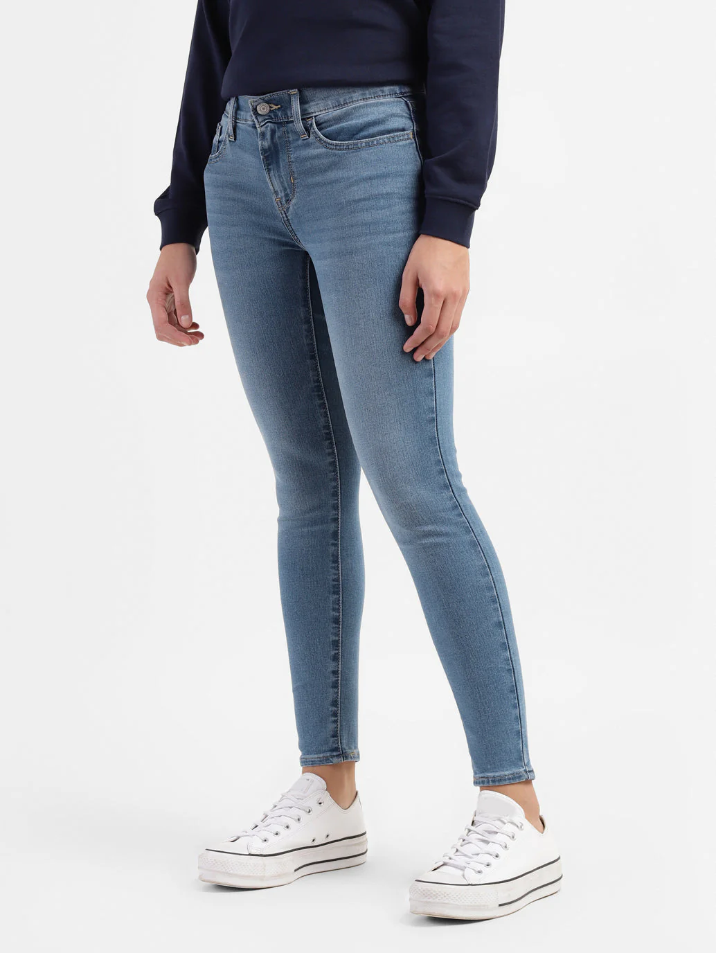 Women's 710 Blue Skinny Fit High Rise Jeans - Image 4