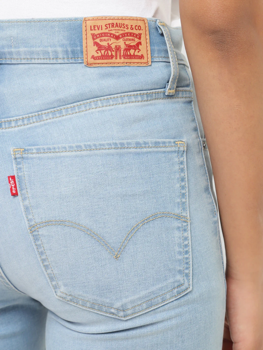 Women's 711 Blue Skinny Fit High Rise Jeans - Image 6