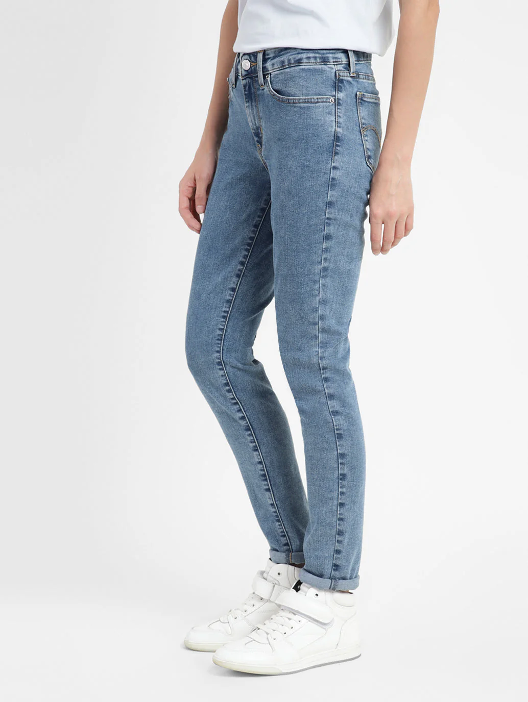 Women's 711 Blue Skinny Fit High Rise Jeans - Image 4