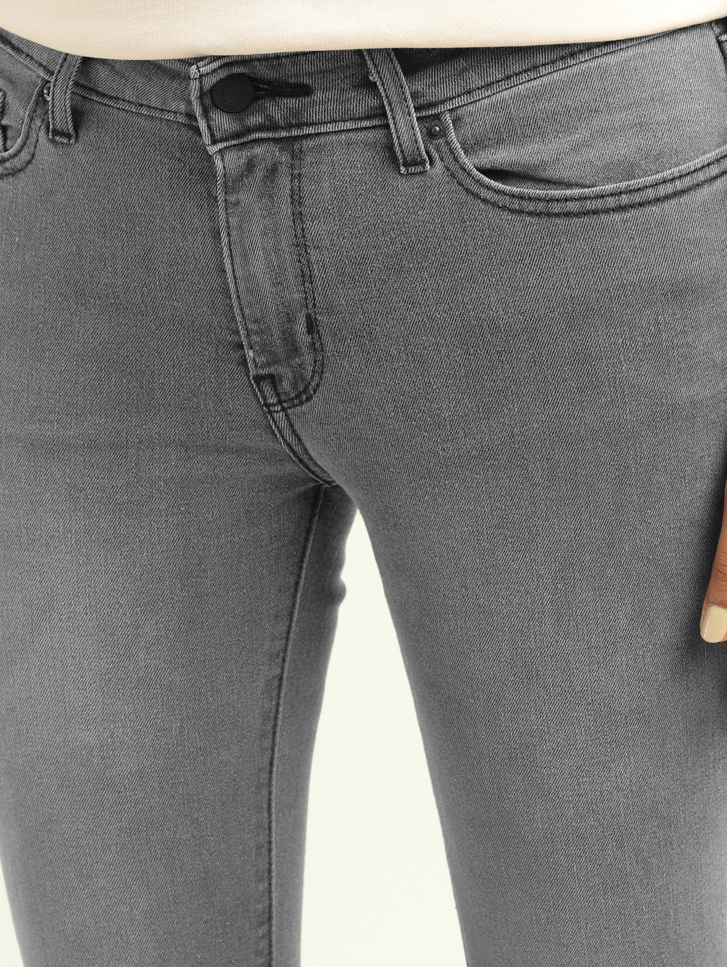 Women's 711 Grey Skinny Fit Mid Rise Jeans - Image 4