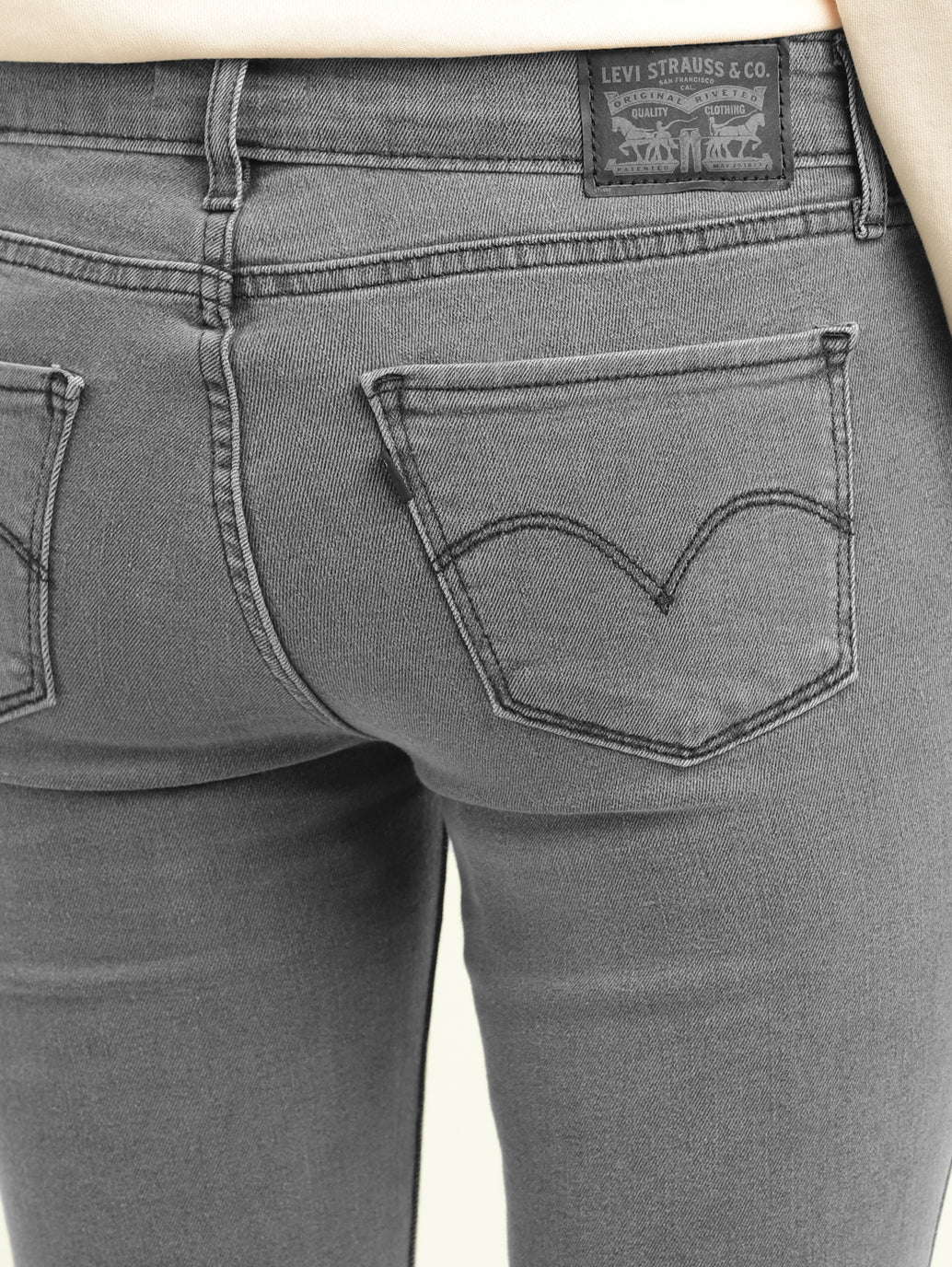 Women's 711 Grey Skinny Fit Mid Rise Jeans - Image 5