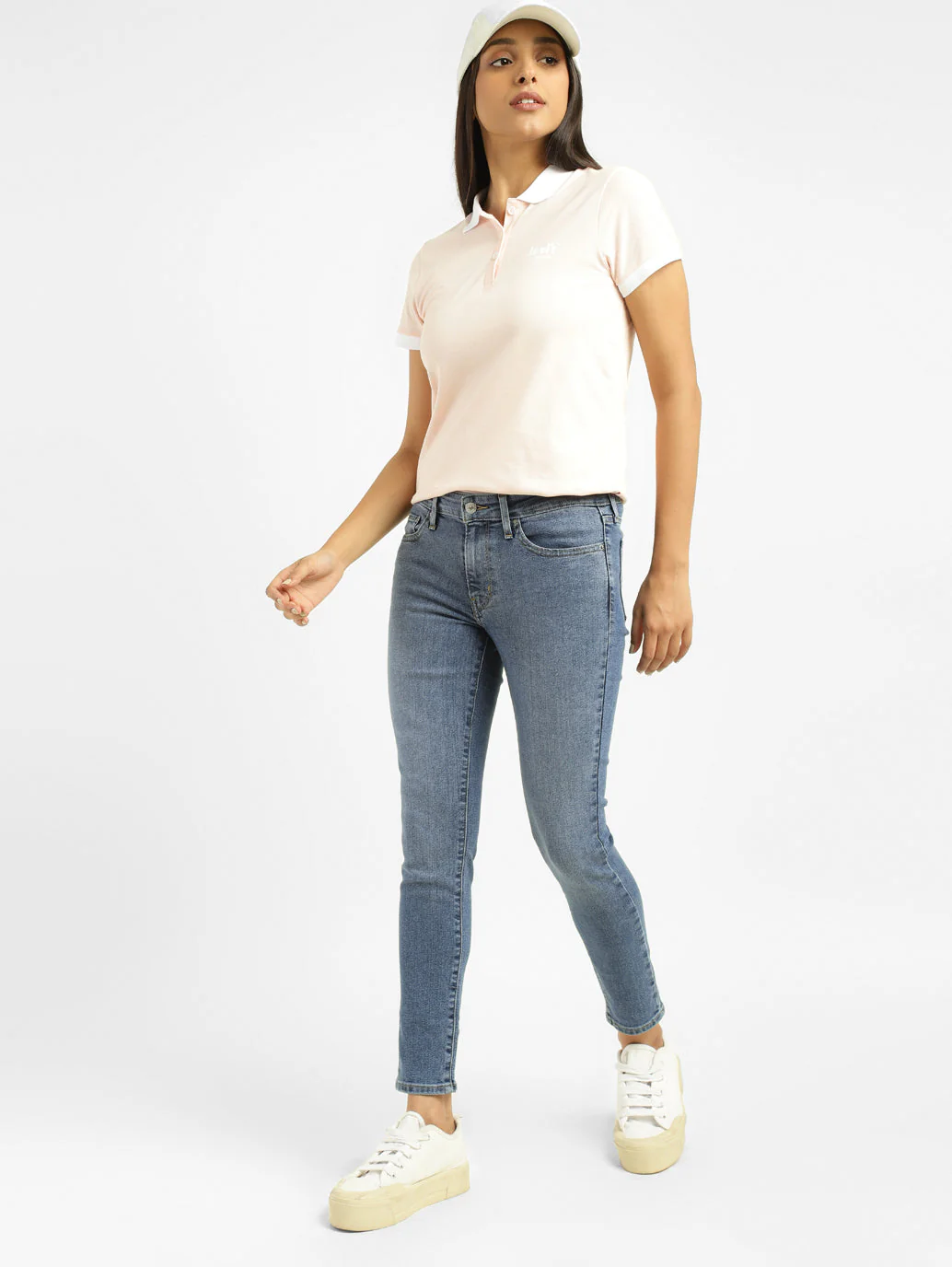 Women's 711 Blue Skinny Fit High Rise Jeans - Image 2