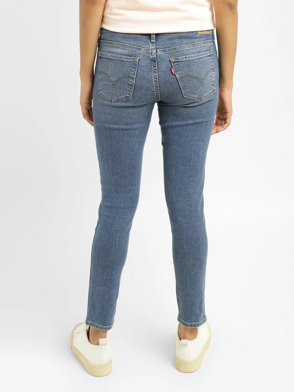 Women's 711 Blue Skinny Fit High Rise Jeans - Image 3