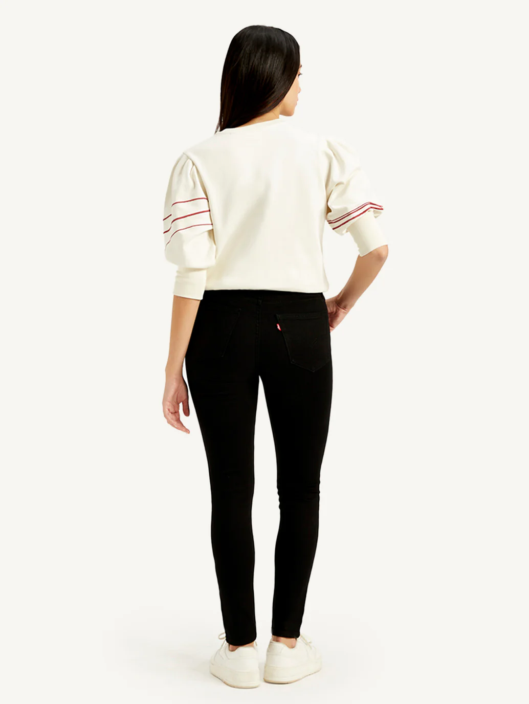 Women's 721 Black Skinny Fit High Rise Jeans - Image 3