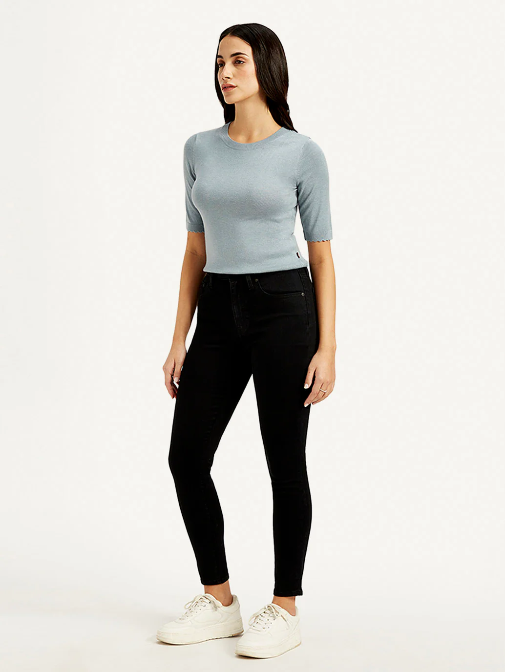 Women's 721 Black Skinny Fit High Rise Jeans - Image 6