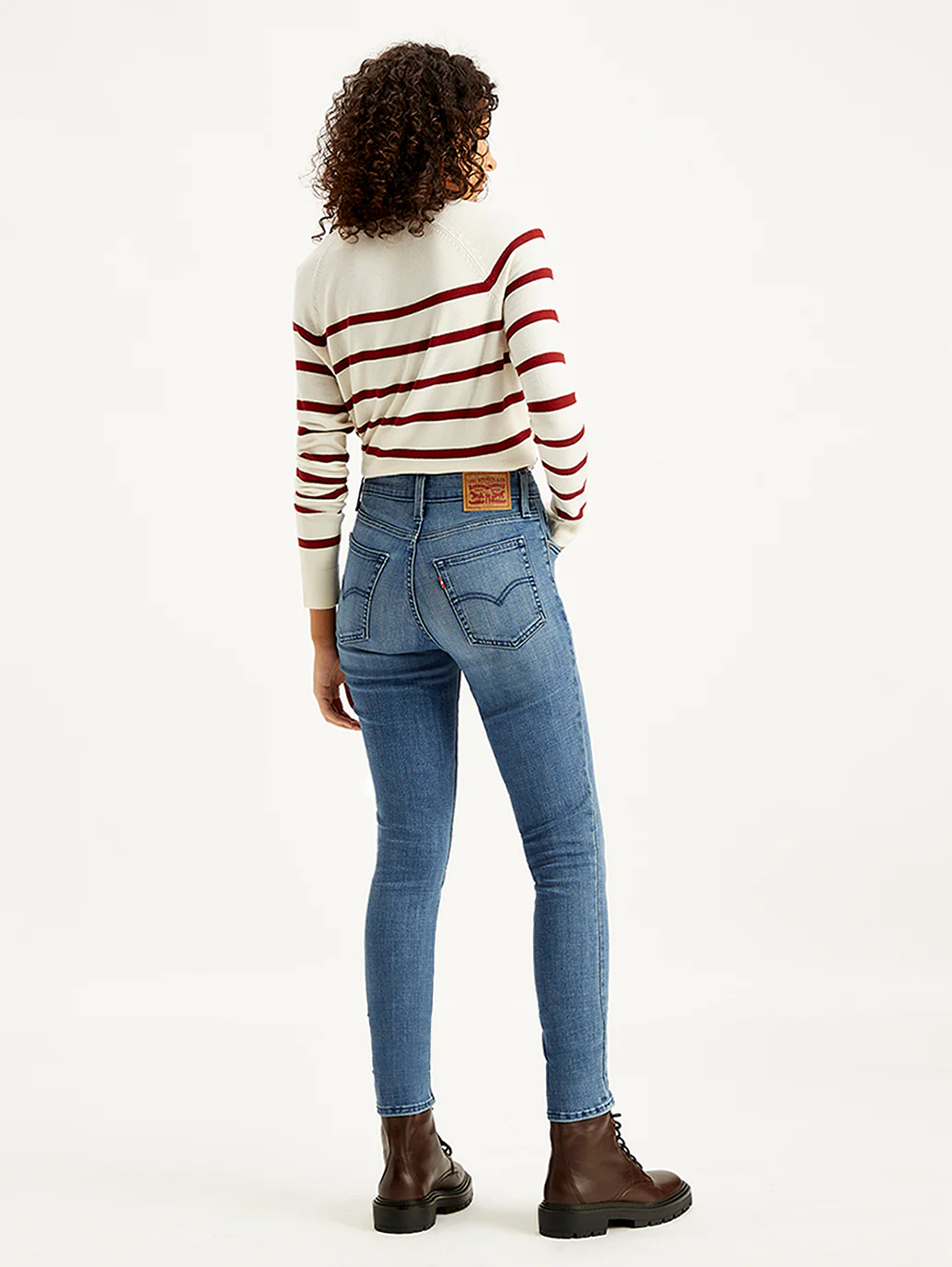 Women's 721 Blue Skinny Fit High Rise Jeans - Image 5