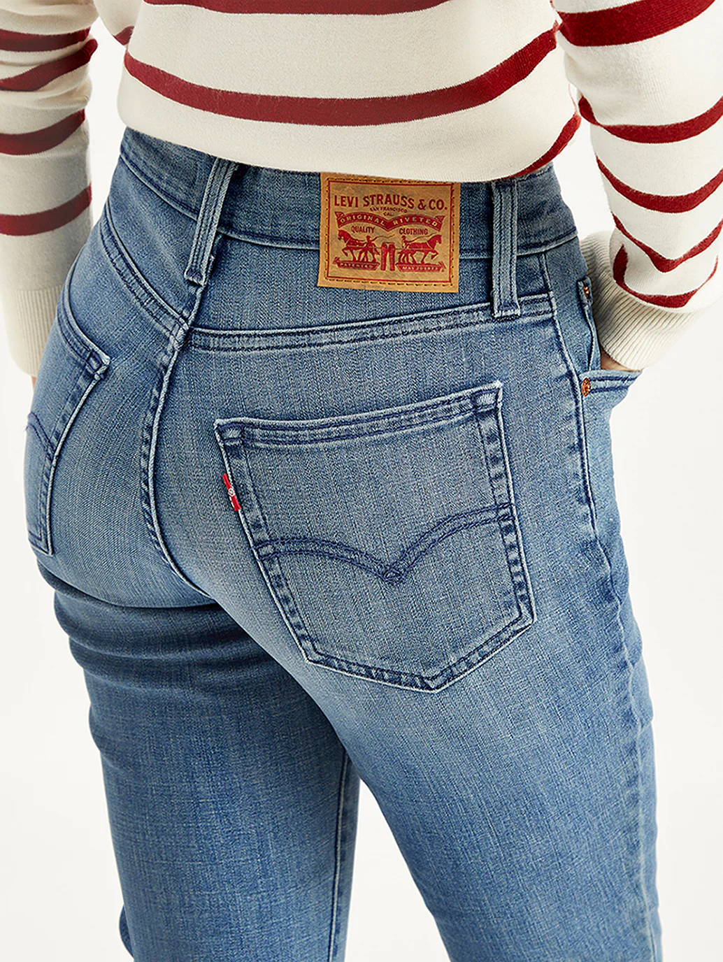 Women's 721 Blue Skinny Fit High Rise Jeans - Image 6