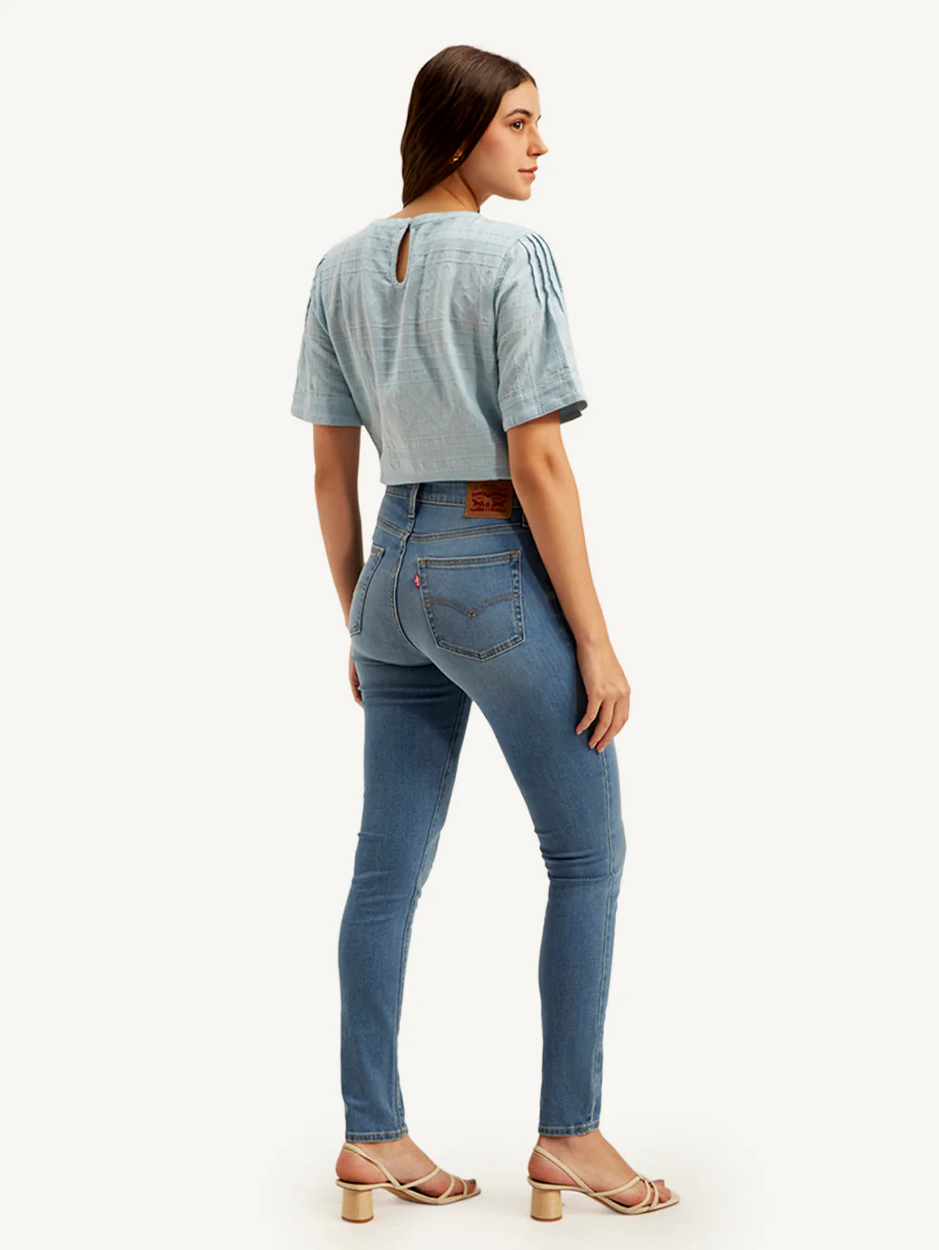 Women's 721 Blue Skinny Fit High Rise Jeans - Image 3