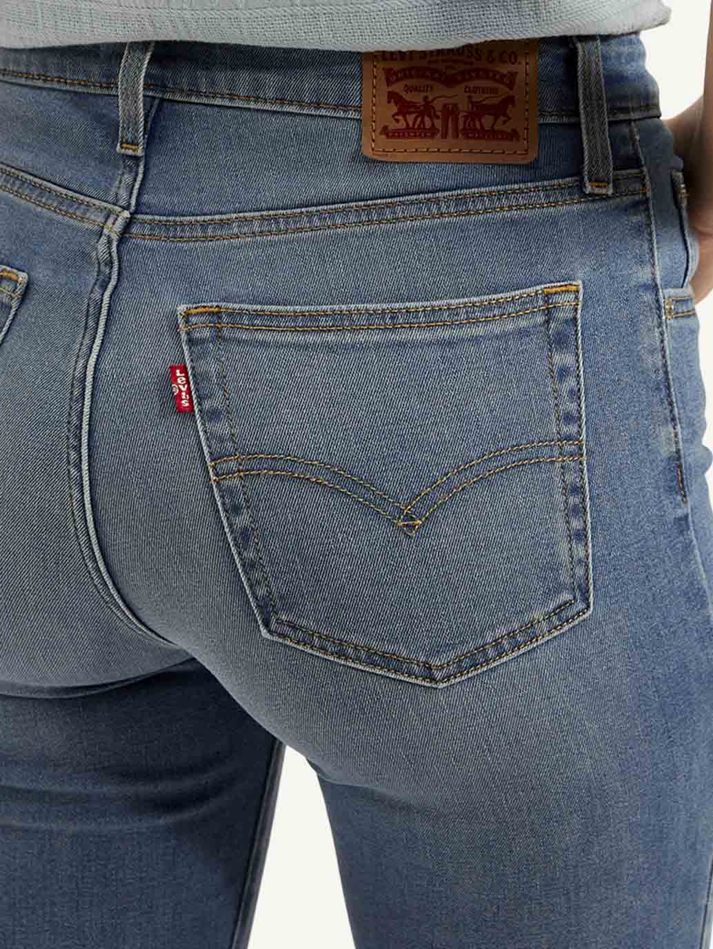Women's 721 Blue Skinny Fit High Rise Jeans - Image 5