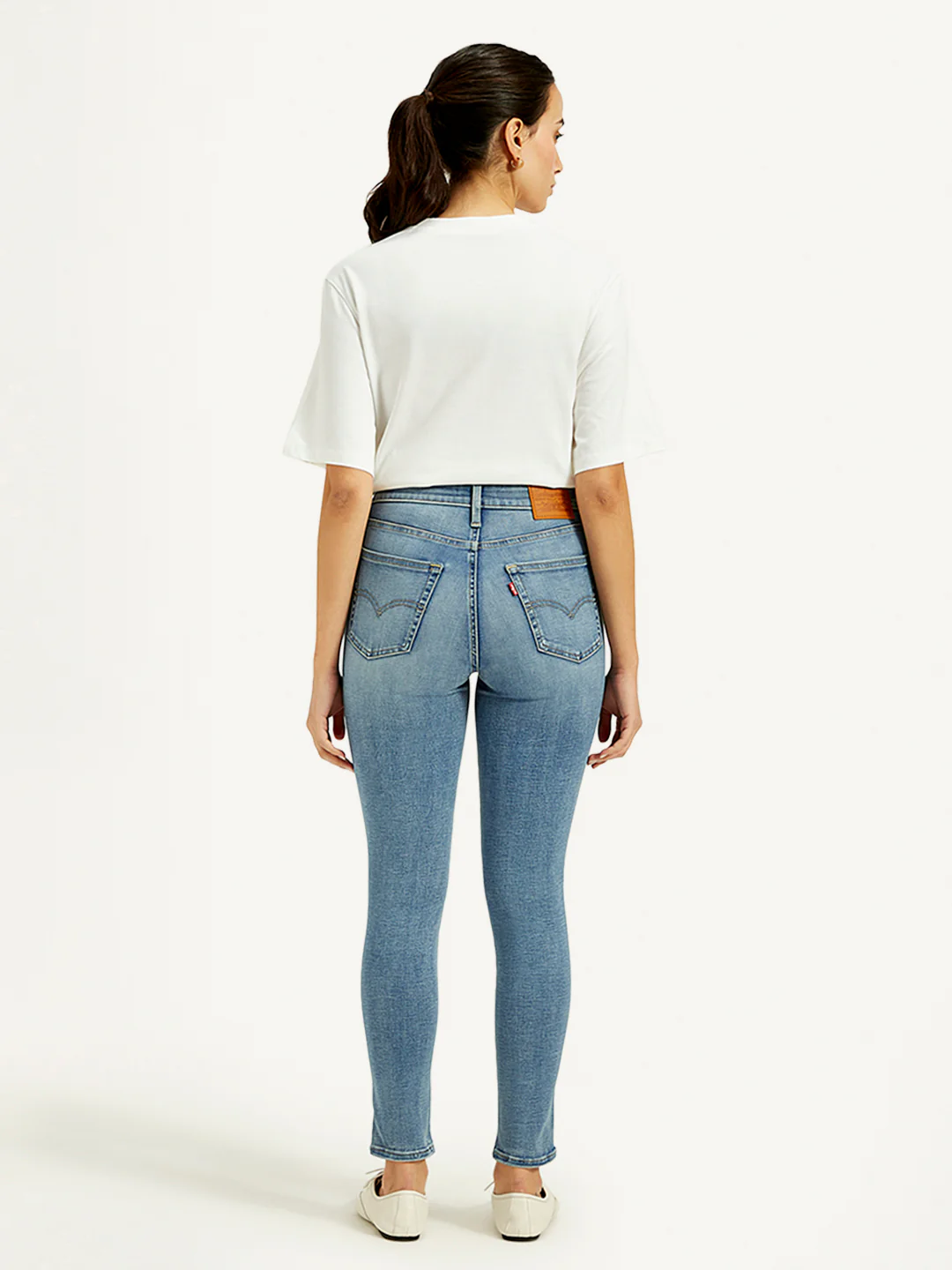 Women's 721 Blue Skinny Fit High Rise Jeans - Image 3