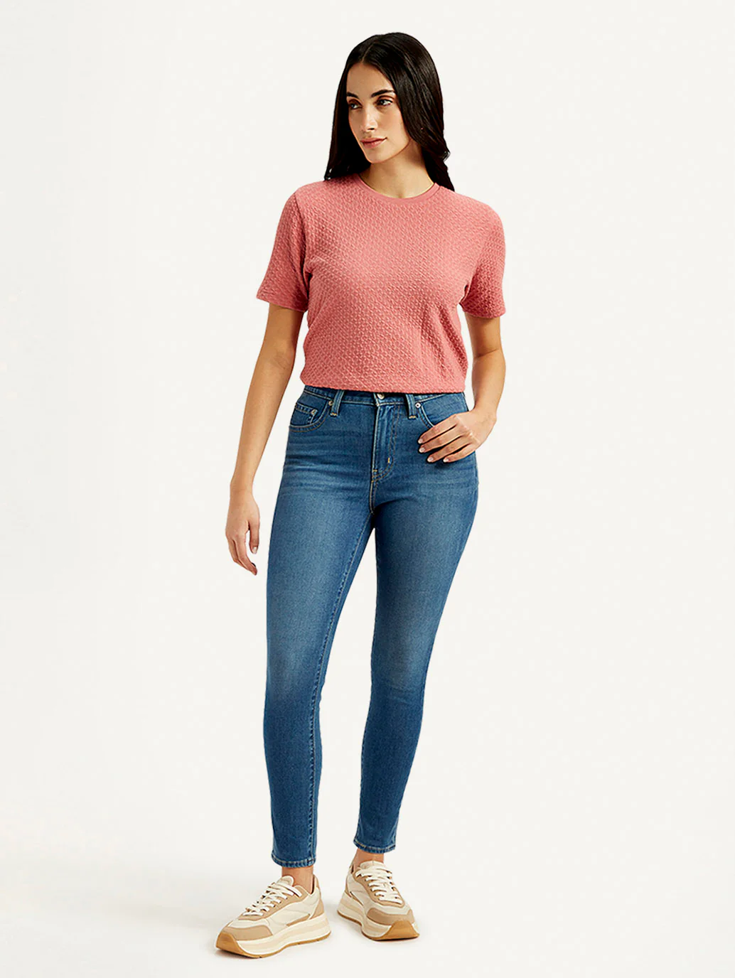 Women's 721 Blue Skinny Fit High Rise Jeans - Image 2