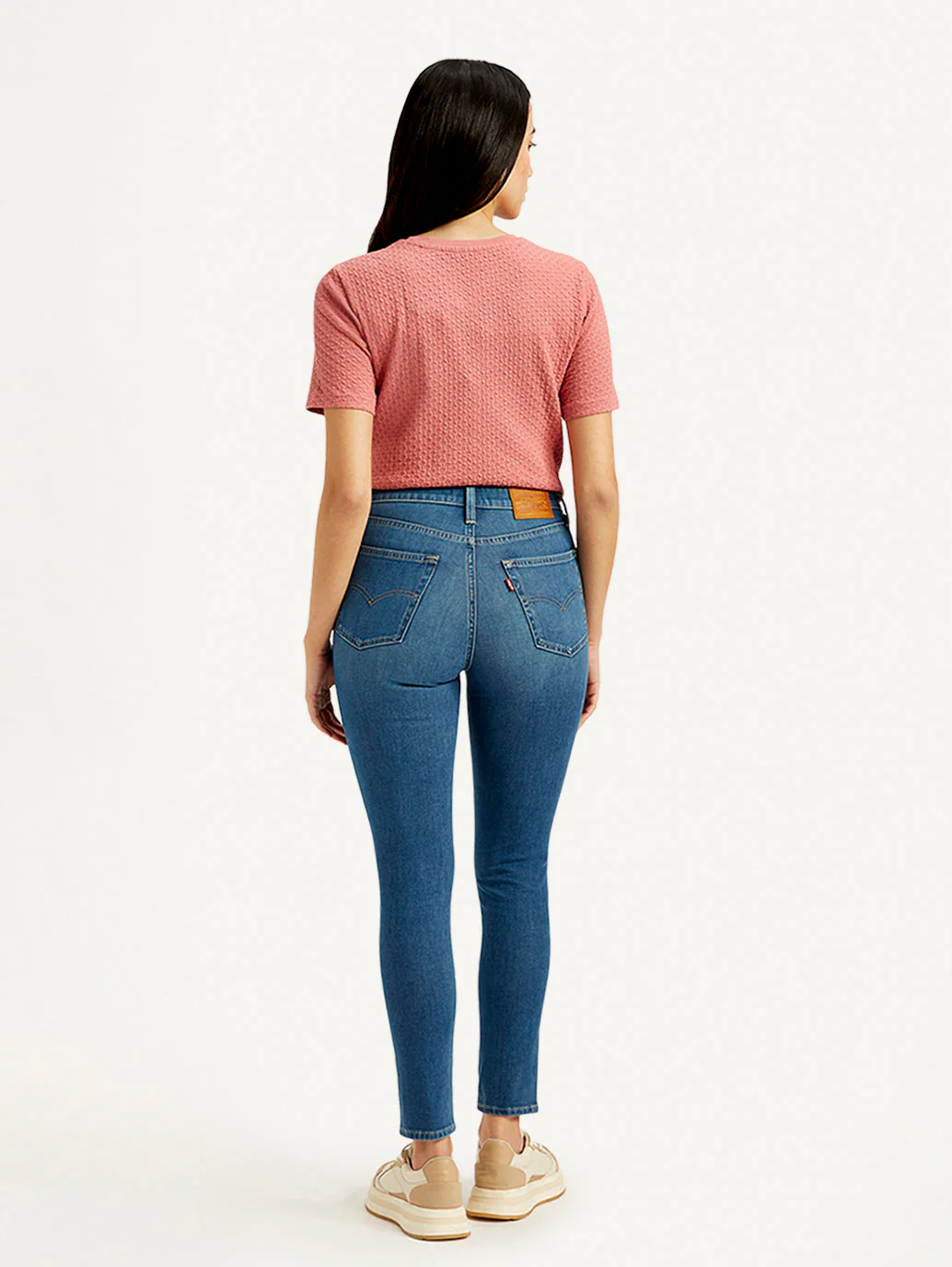 Women's 721 Blue Skinny Fit High Rise Jeans - Image 3