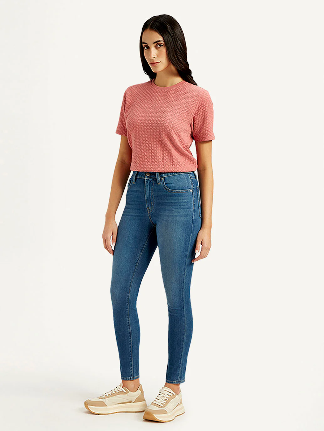 Women's 721 Blue Skinny Fit High Rise Jeans - Image 6
