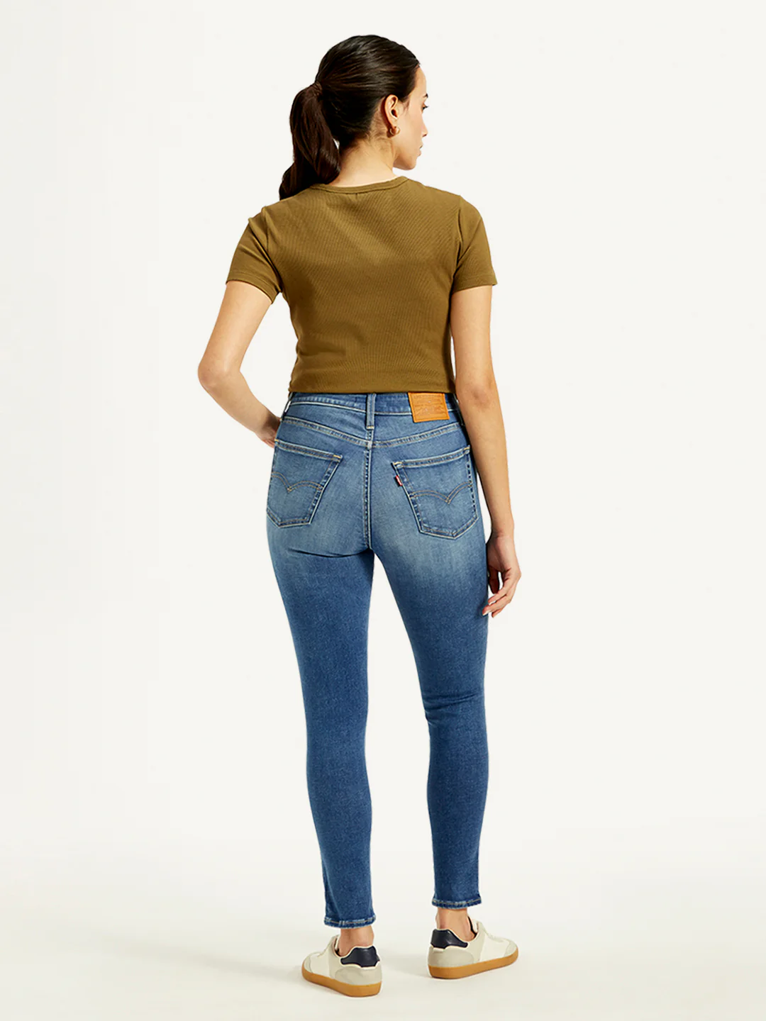 Women's 721 Blue Skinny Fit High Rise Jeans - Image 3