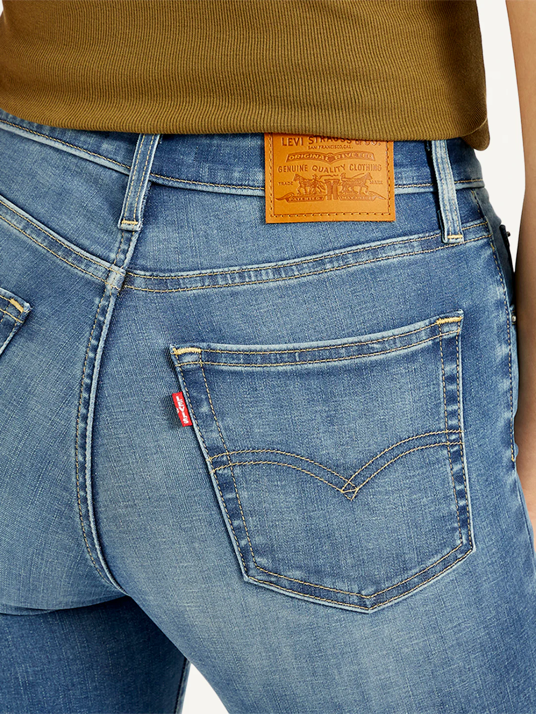 Women's 721 Blue Skinny Fit High Rise Jeans - Image 6