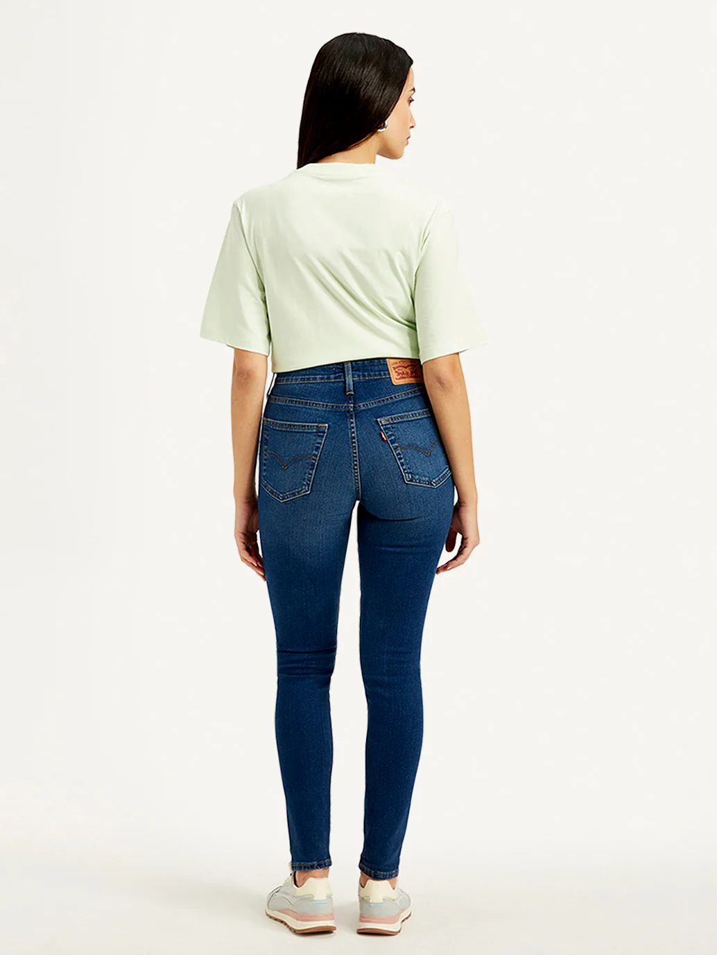 Women's 721 Blue Skinny Fit High Rise Jeans - Image 3