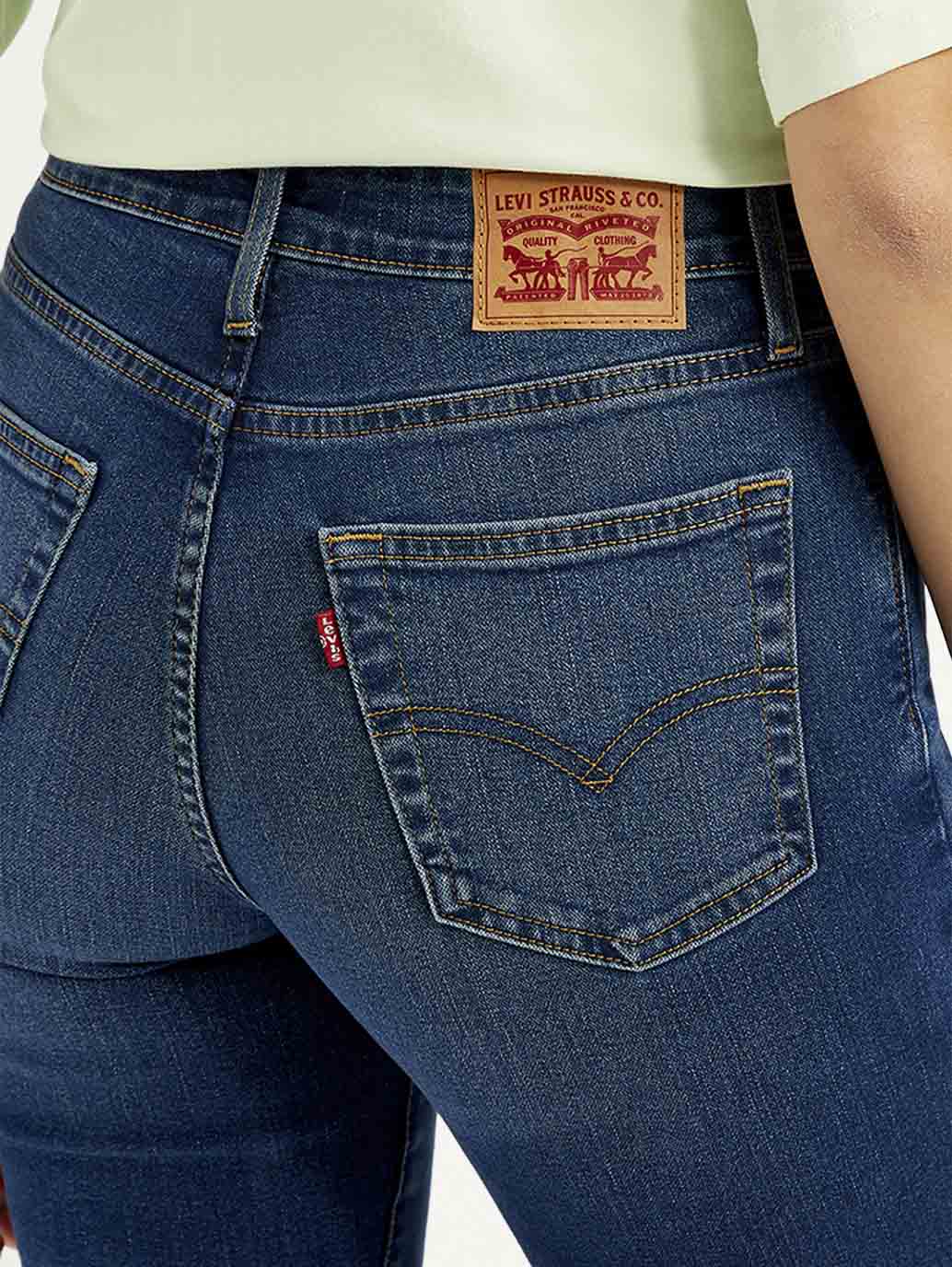 Women's 721 Blue Skinny Fit High Rise Jeans - Image 5