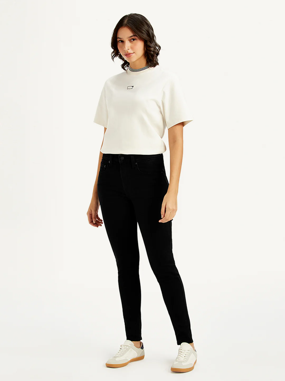 Women's 721 Black Skinny Fit High Rise Jeans - Image 3
