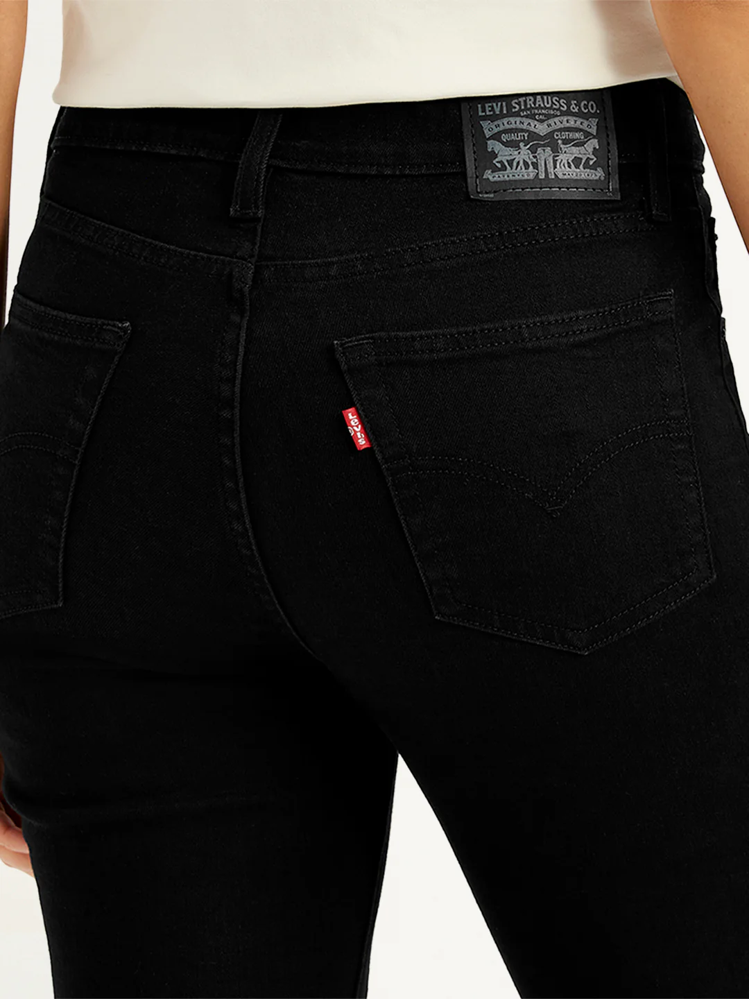 Women's 721 Black Skinny Fit High Rise Jeans - Image 5
