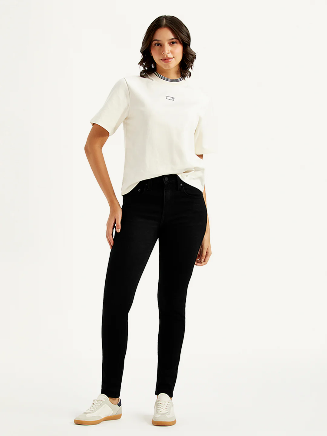 Women's 721 Black Skinny Fit High Rise Jeans - Image 6