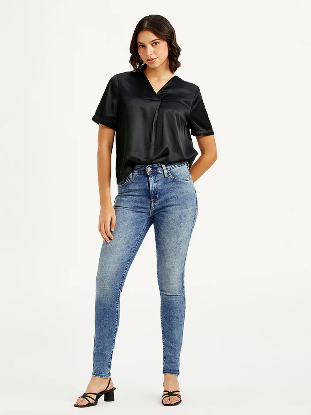 Women's 721 Blue Skinny Fit High Rise Jeans