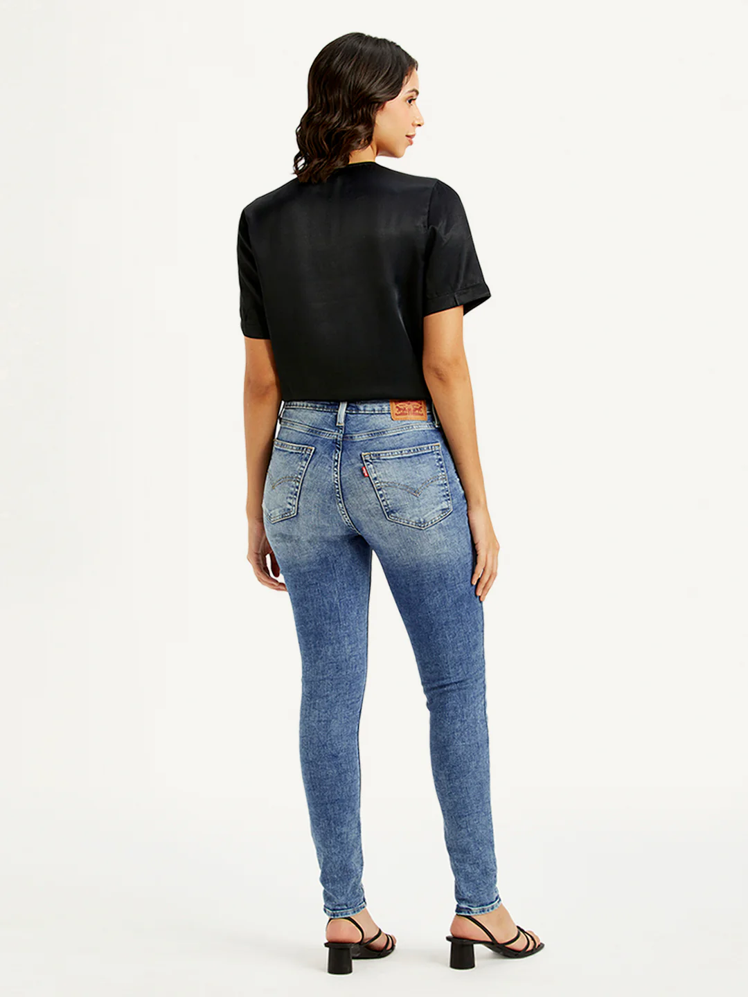 Women's 721 Blue Skinny Fit High Rise Jeans - Image 3