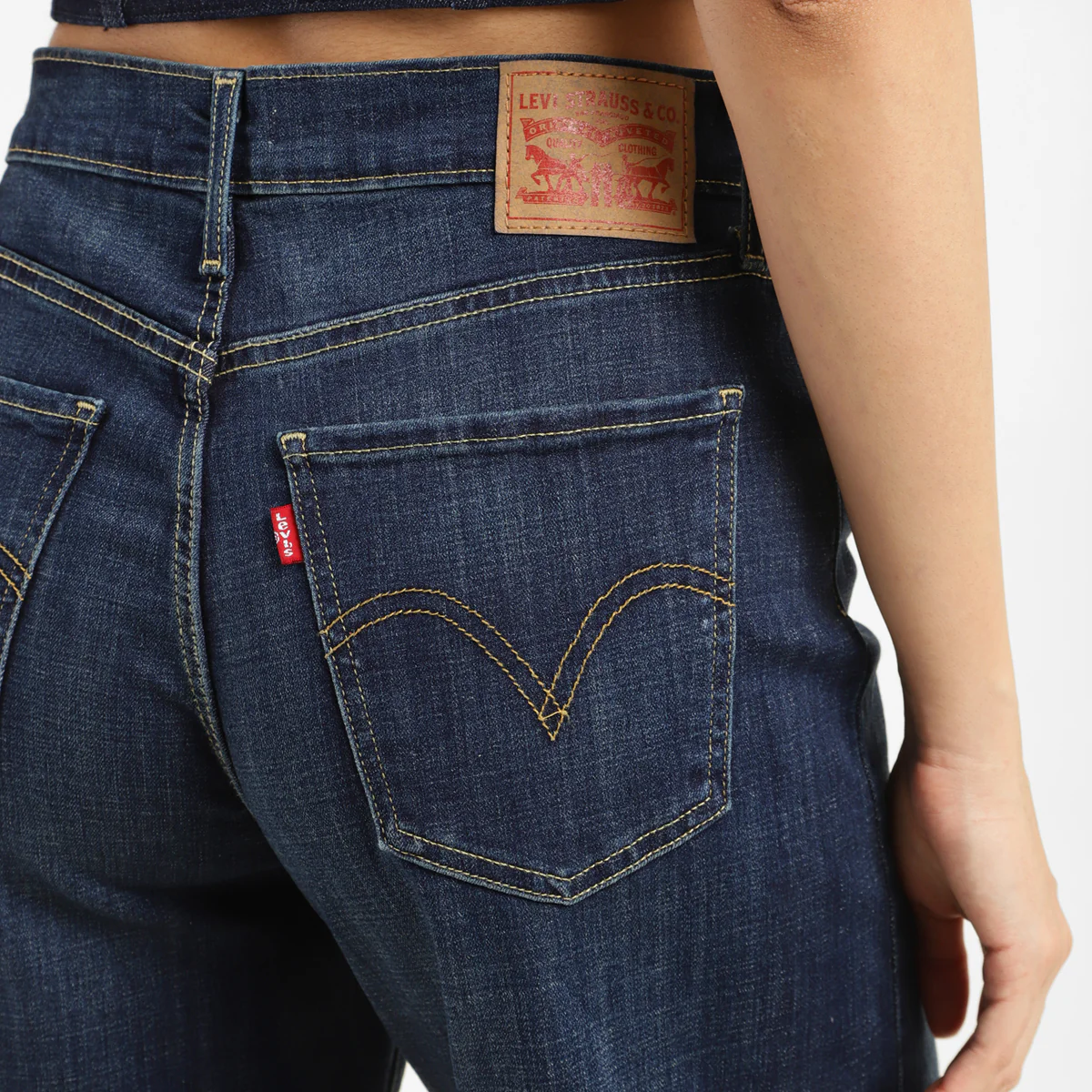 Women's Blue Wide Leg Fit High Rise Jeans - Image 5
