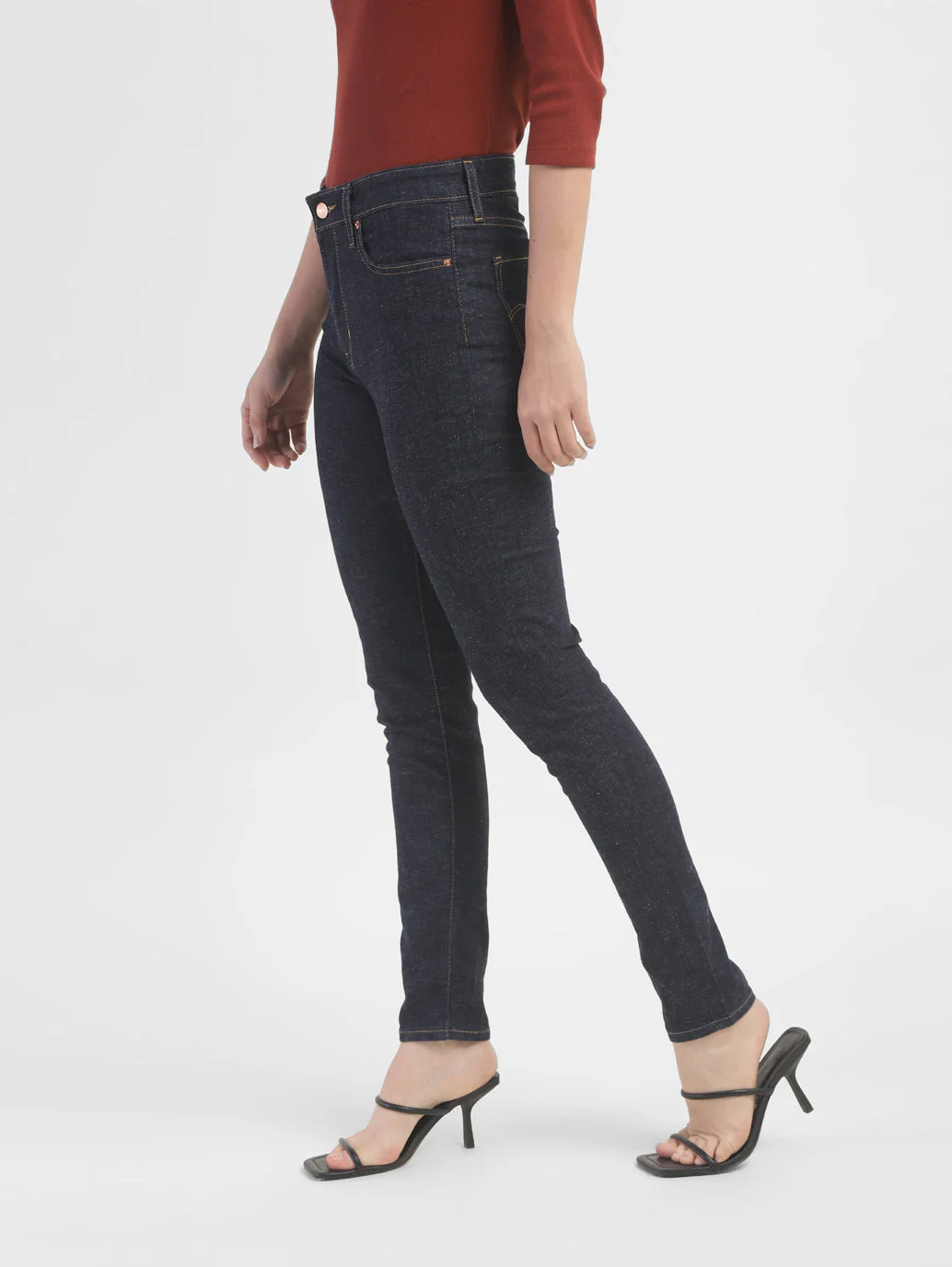 Women's 721 Black Skinny Fit High Rise Jeans - Image 5