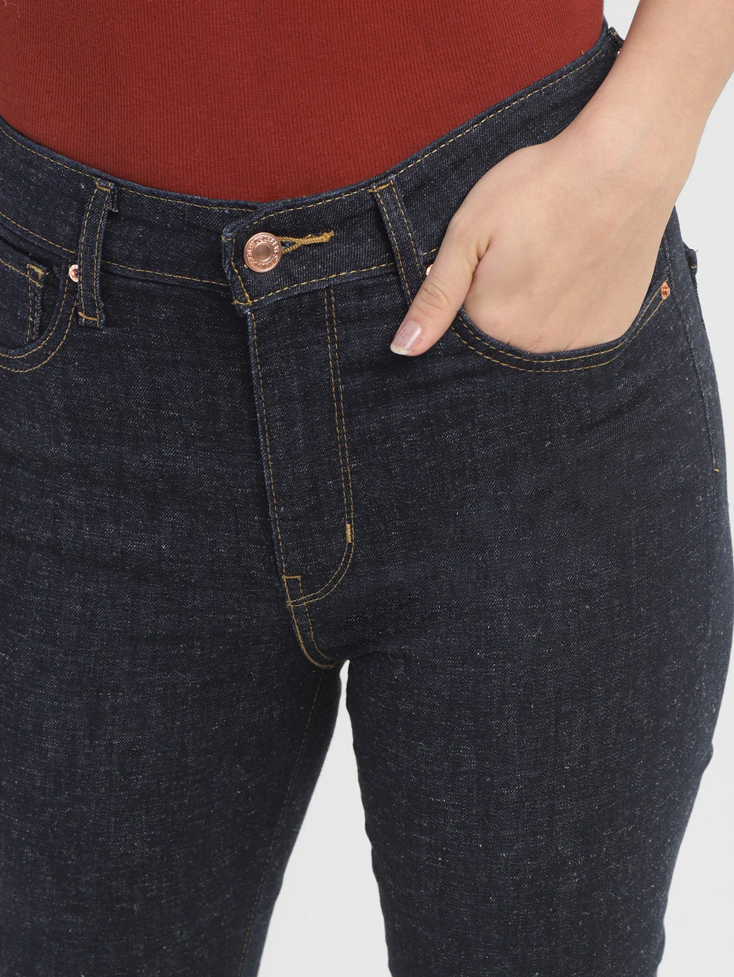 Women's 721 Black Skinny Fit High Rise Jeans - Image 7
