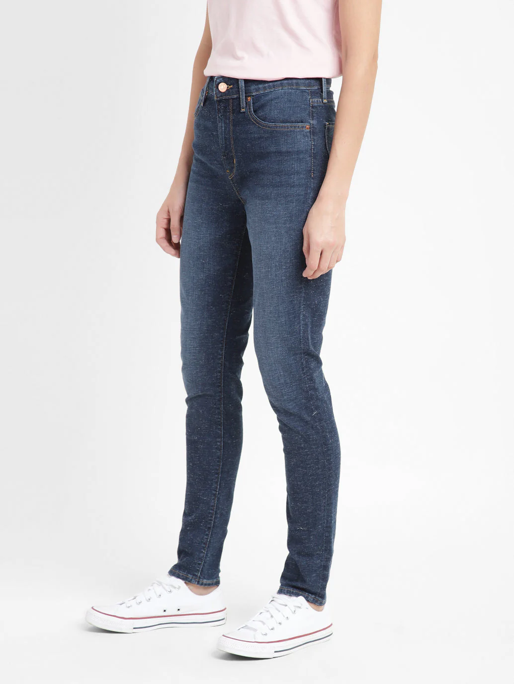 Women's 721 Blue Skinny Fit High Rise Jeans - Image 3