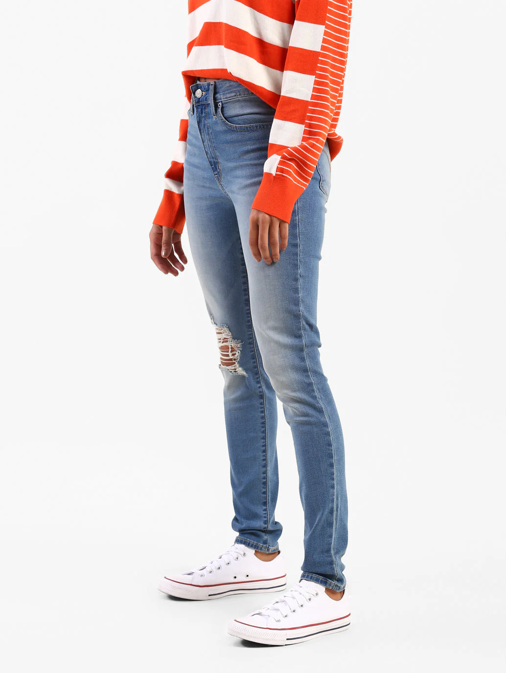 Women's 721 Blue Skinny Fit High Rise Jeans - Image 3