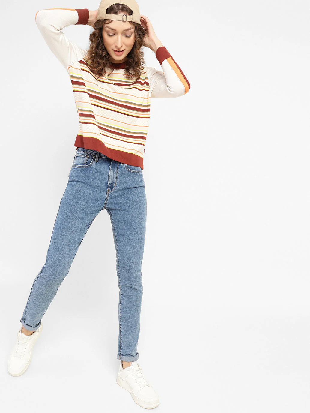 Women's 721 Blue Skinny Fit High Rise Jeans - Image 2
