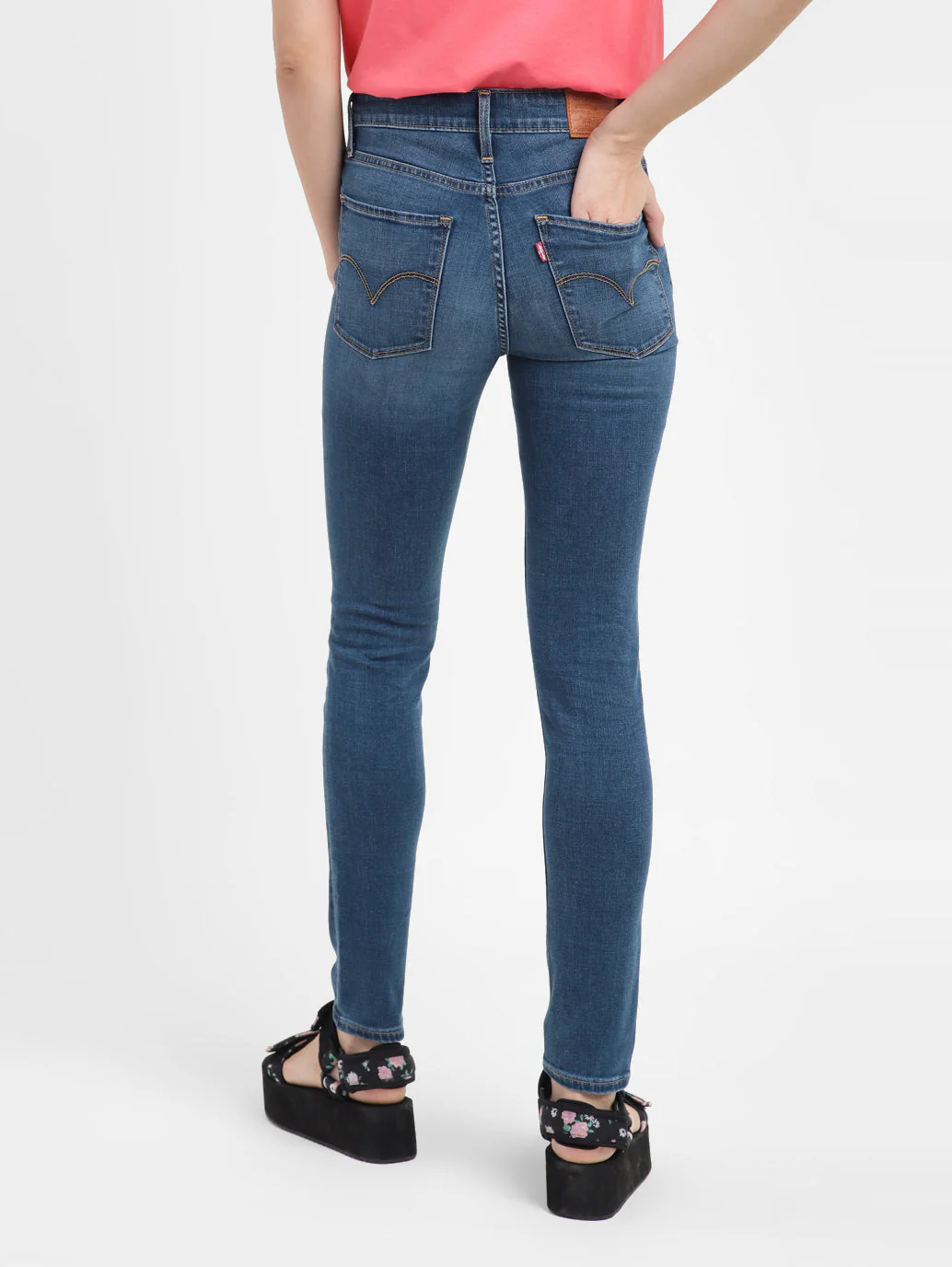 Women's 721 Blue Skinny Fit High Rise Jeans - Image 3