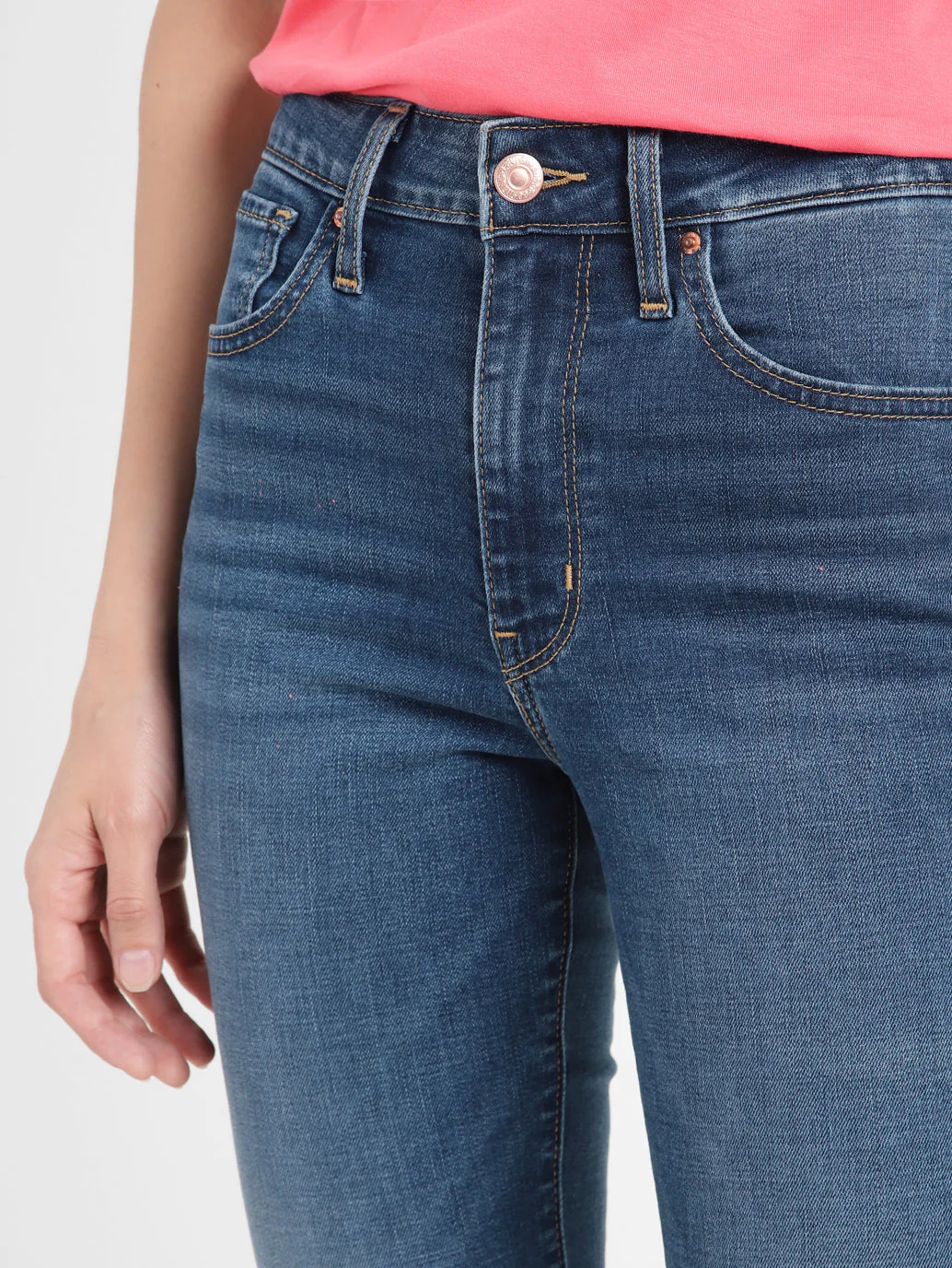 Women's 721 Blue Skinny Fit High Rise Jeans - Image 6