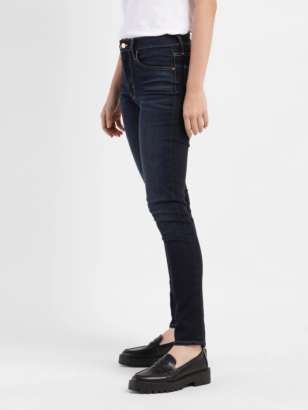 Women's 721 Blue Skinny Fit High Rise Jeans - Image 5