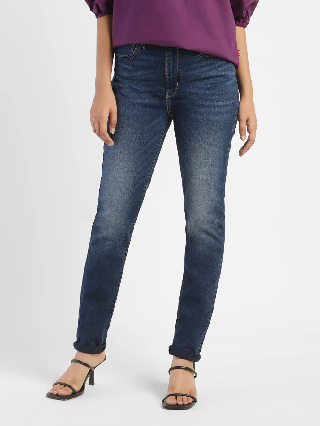 Women's 721 Blue Skinny Fit High Rise Jeans - Image 2