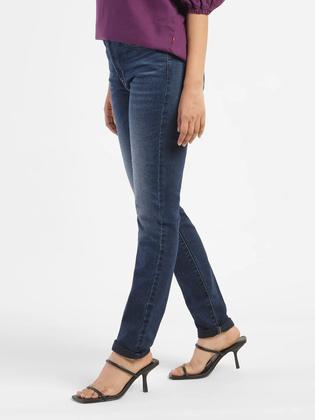 Women's 721 Blue Skinny Fit High Rise Jeans - Image 5