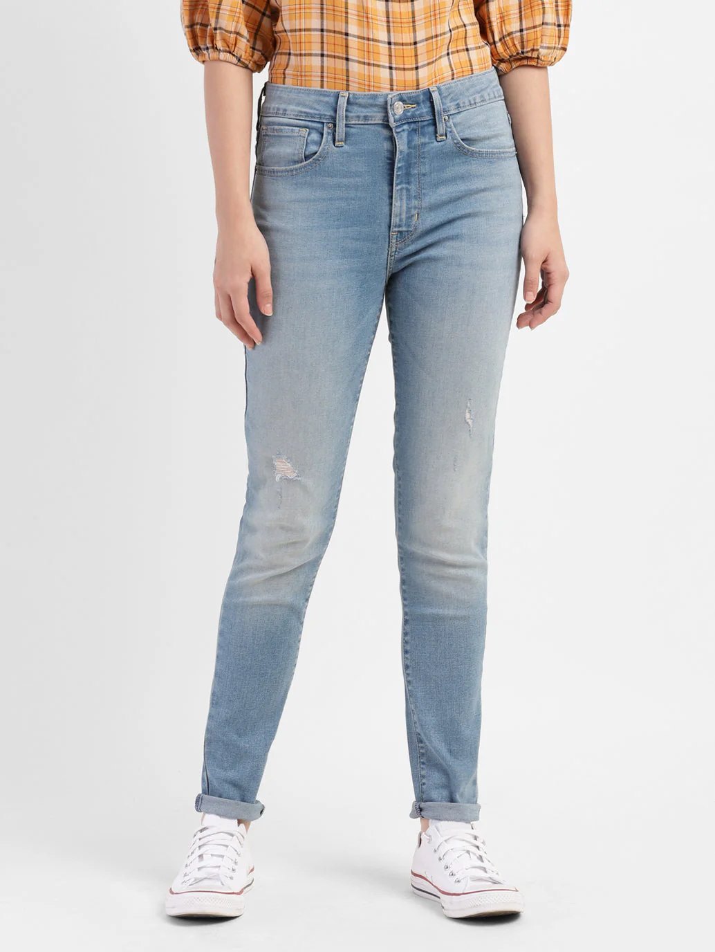 Women's 721 Blue Skinny Fit High Rise Jeans - Image 2