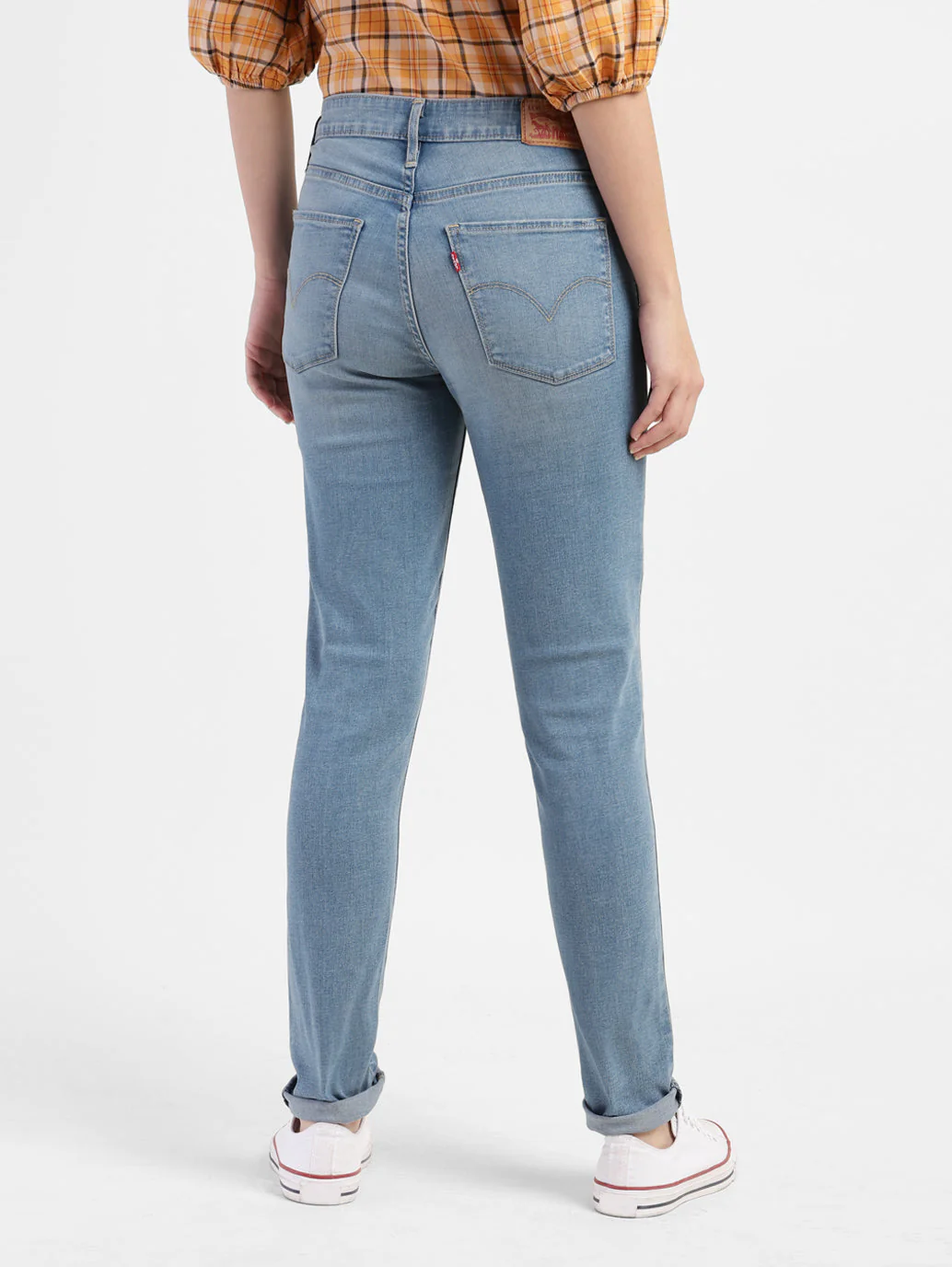 Women's 721 Blue Skinny Fit High Rise Jeans - Image 3