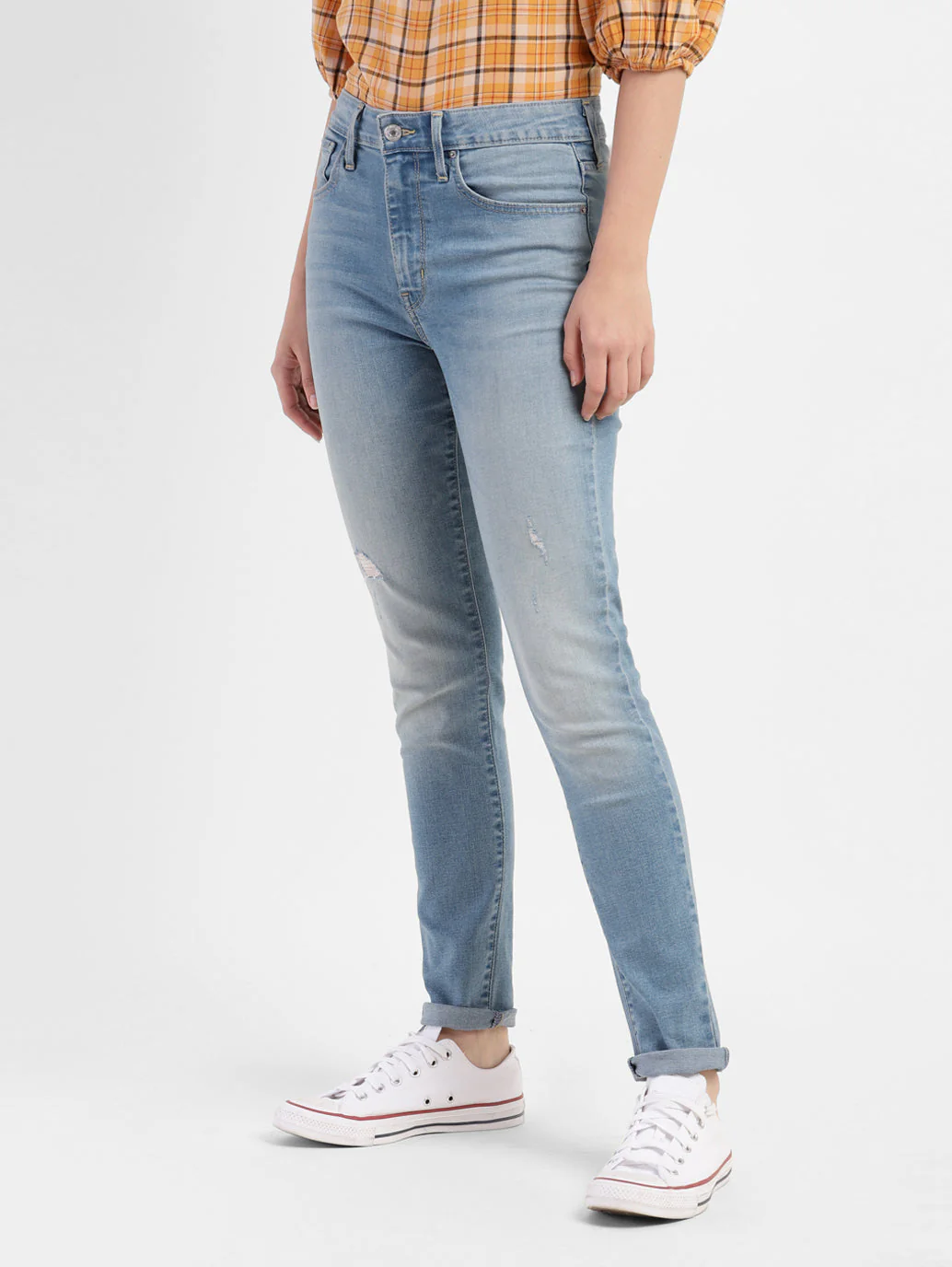 Women's 721 Blue Skinny Fit High Rise Jeans - Image 5
