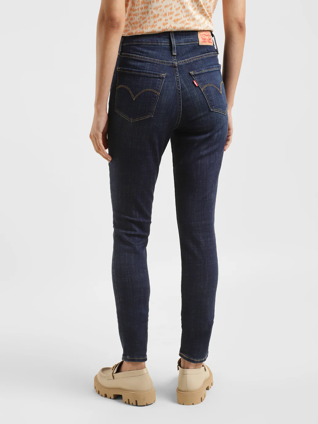 Women's 721 Blue Skinny Fit High Rise Jeans - Image 3